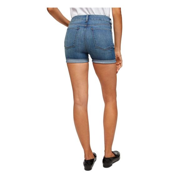 Jen 7 By 7 For All Mankind Womens Denim Zippered Rolled-cuff High Waist Shorts - Picture 2 of 4